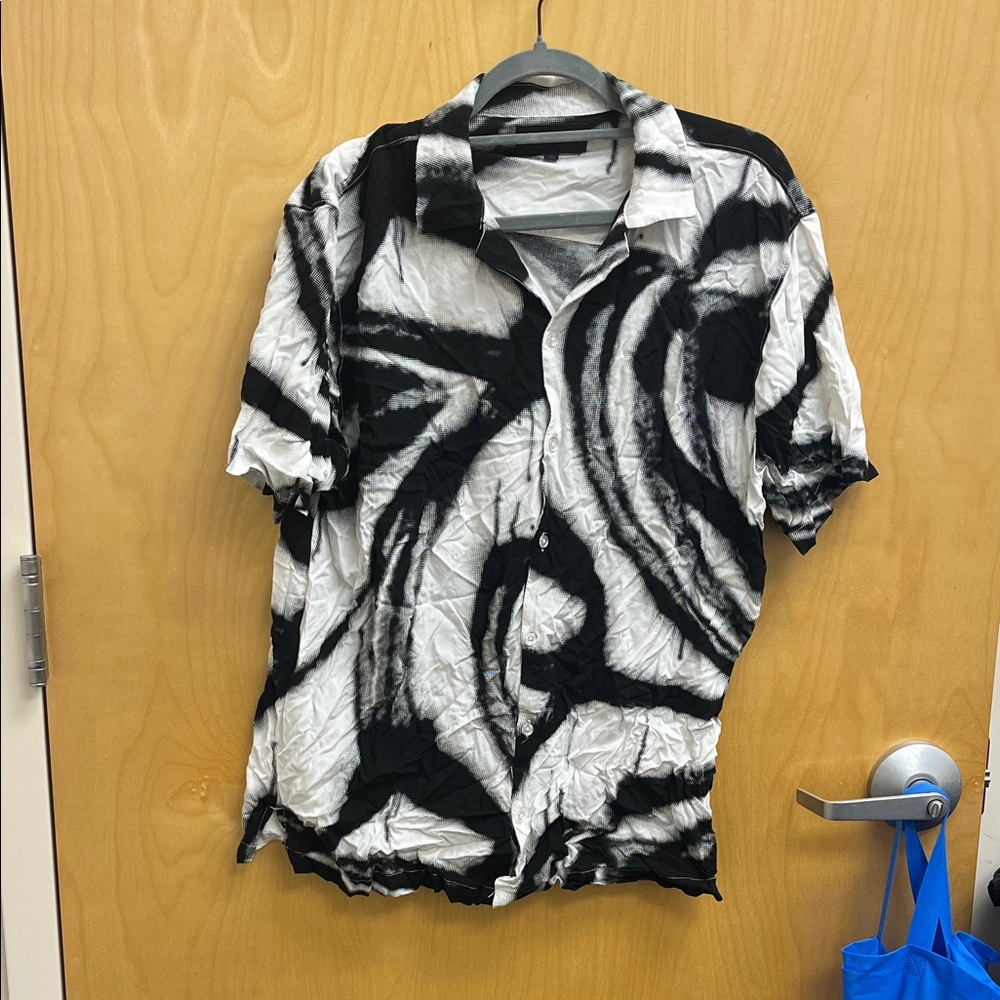 No Boundaries Black and White Abstract Men's Shirt